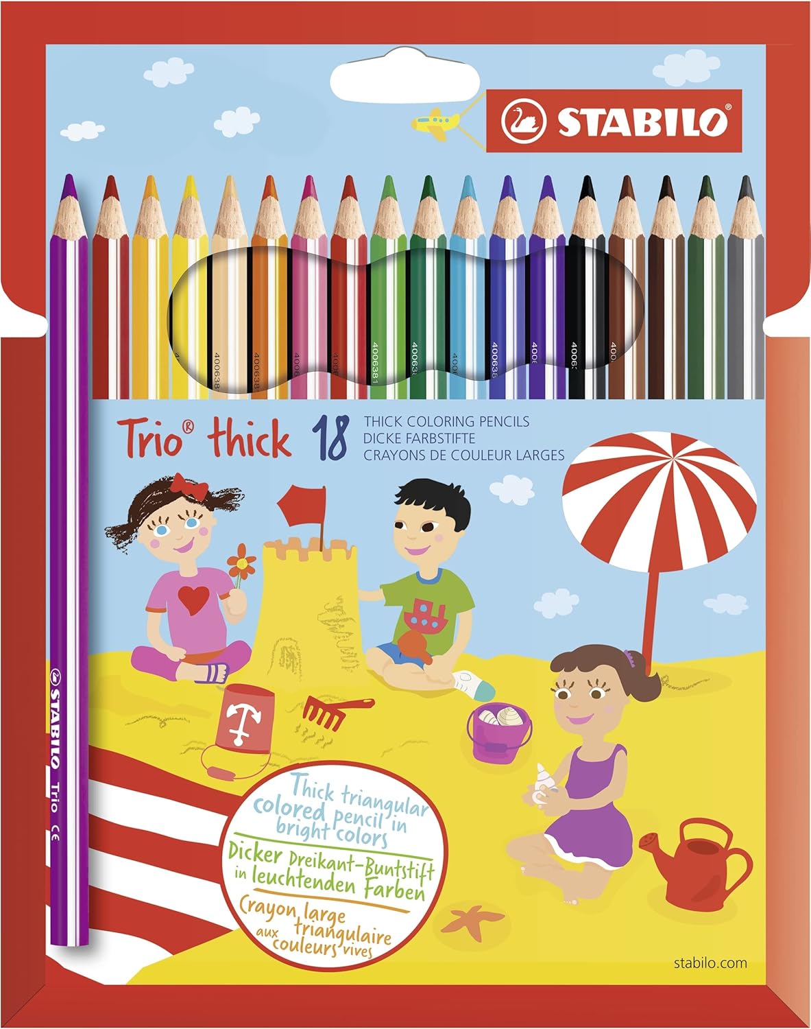 Detalle de STABILO Dreikant-Buntstift Trio dick – 18er Pack