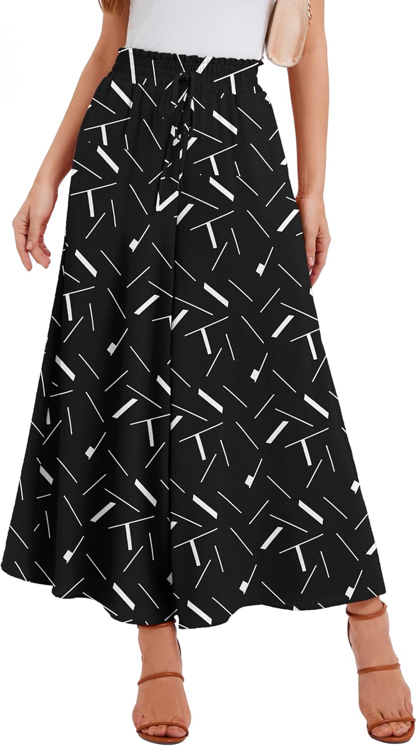 Thumbnail 6 de WUWUSKY Damen Sommerhose Palazzo – leichte High-Waist Culotte mit 2 Taschen