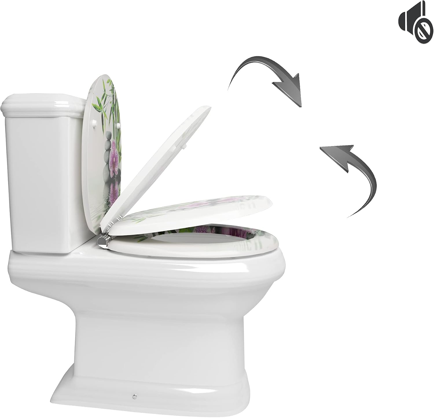 Thumbnail 6 de WOLTU Premium WC-Sitz mit Absenkautomatik – MDF-Kern, Softclose, Antibakteriell, ovales Design