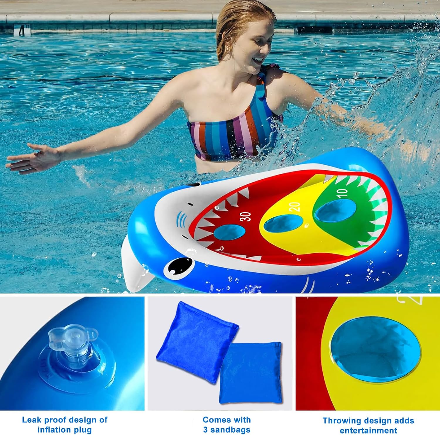 Thumbnail 5 de JOINBO Inflatable Pool Cornhole Game, 38-Inch Board