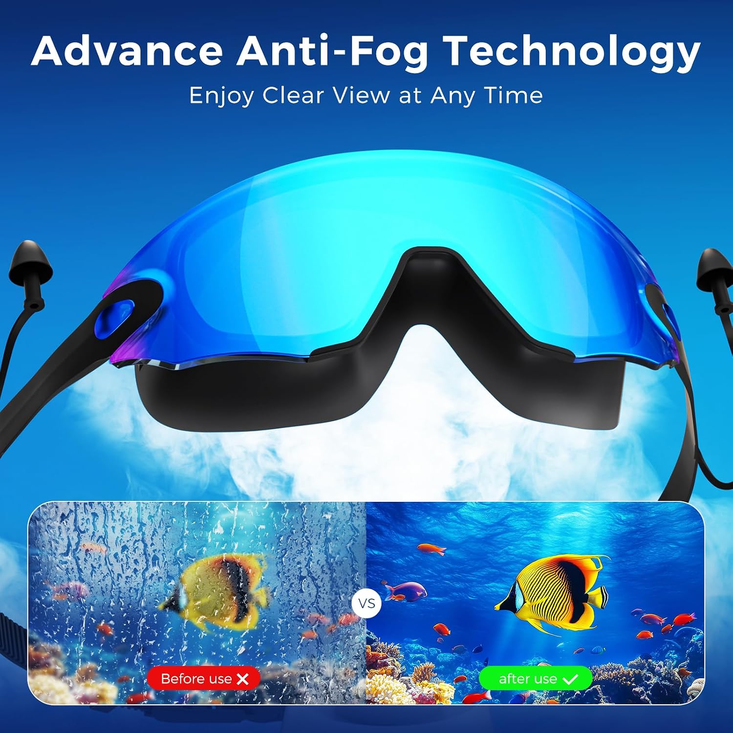 Detalle de Lavlola Swimming Goggles with Anti-Fog, 180° Vision, and UV Protection