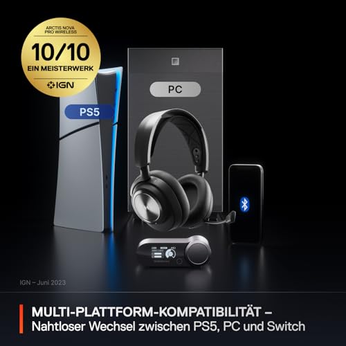 Detalle de SteelSeries Arctis Nova Pro Wireless Headset – Multi-System, ANC, NFC-Mikrofon & Infinity Power System