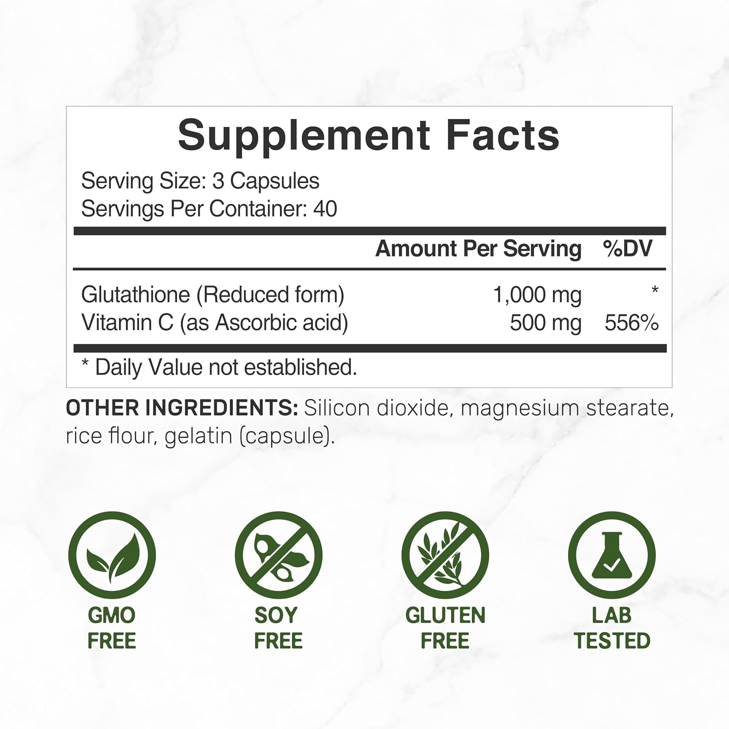 Detalle de Deal Supplement Glutathione Supplement 1,000 mg