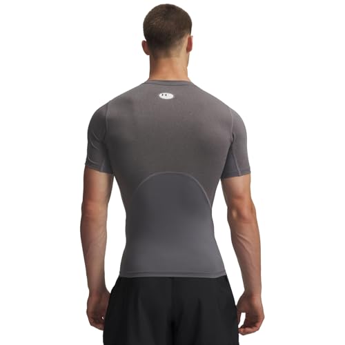 Thumbnail 8 de Under Armour HeatGear Compression Shirt pour hommes – Carbon Heather/Black (XS)
