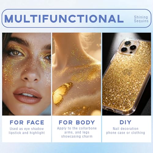 Thumbnail 5 de Noerrors Roll-on Holographic Body Glitter Gel in Gold