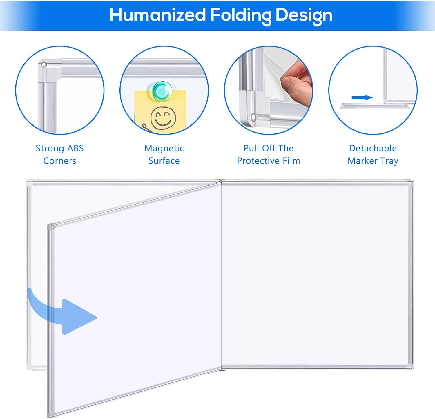 Thumbnail 2 de Maxtek PTL-4"X8" Magnetic Dry-Erase Whiteboard, 96 x 48 in, Aluminum Frame