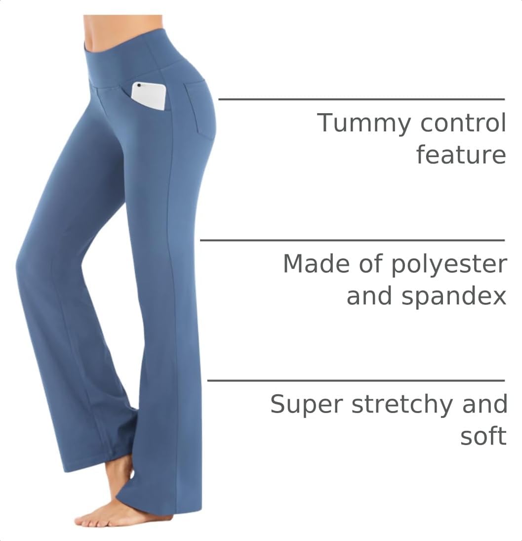 Thumbnail 3 de IUGA High-Waisted Bootcut Yoga Pants with Four Pockets and DIY Hem