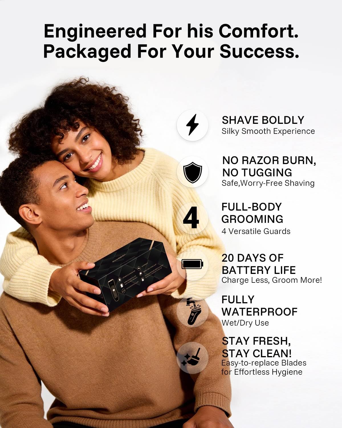 Thumbnail 2 de MANSPOT Manscape grooming trimmer for men (gold) — hair trimmer & shaver for groin, pubic, and more