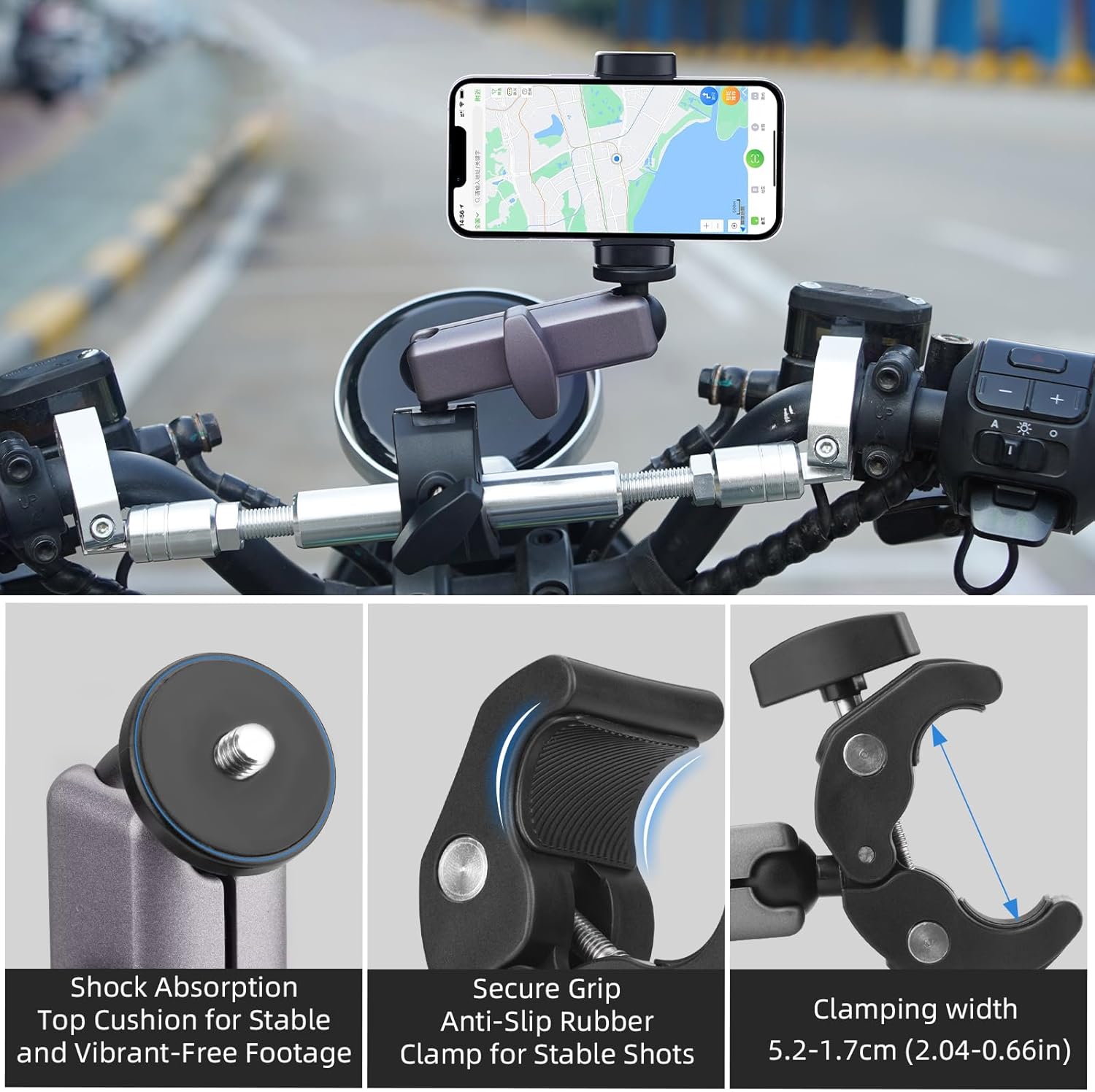 Thumbnail 3 de BRDRC Pocket 3/4 Camera Bike Mount Clamp for DJI Osmo Pocket and GoPro (with 360° rotation)