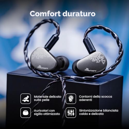 Detalle 2 de Linsoul Kiwi Ears Cadenza II: IEM dinamico da 10 mm con KARS 2.0 e corpo in alluminio CNC