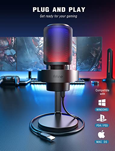 Thumbnail 5 de FIFINE USB Gaming Micrófono para streaming con RGB
