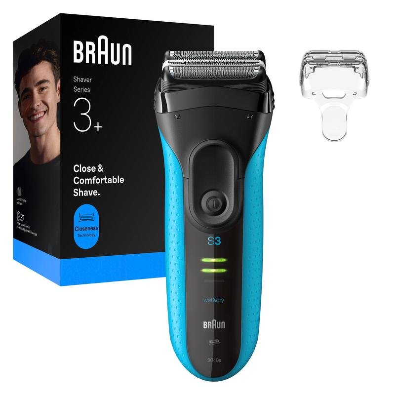 Detalle de Braun Series 3 3040s: Afeitadora facial inalámbrica para uso seco y mojado
