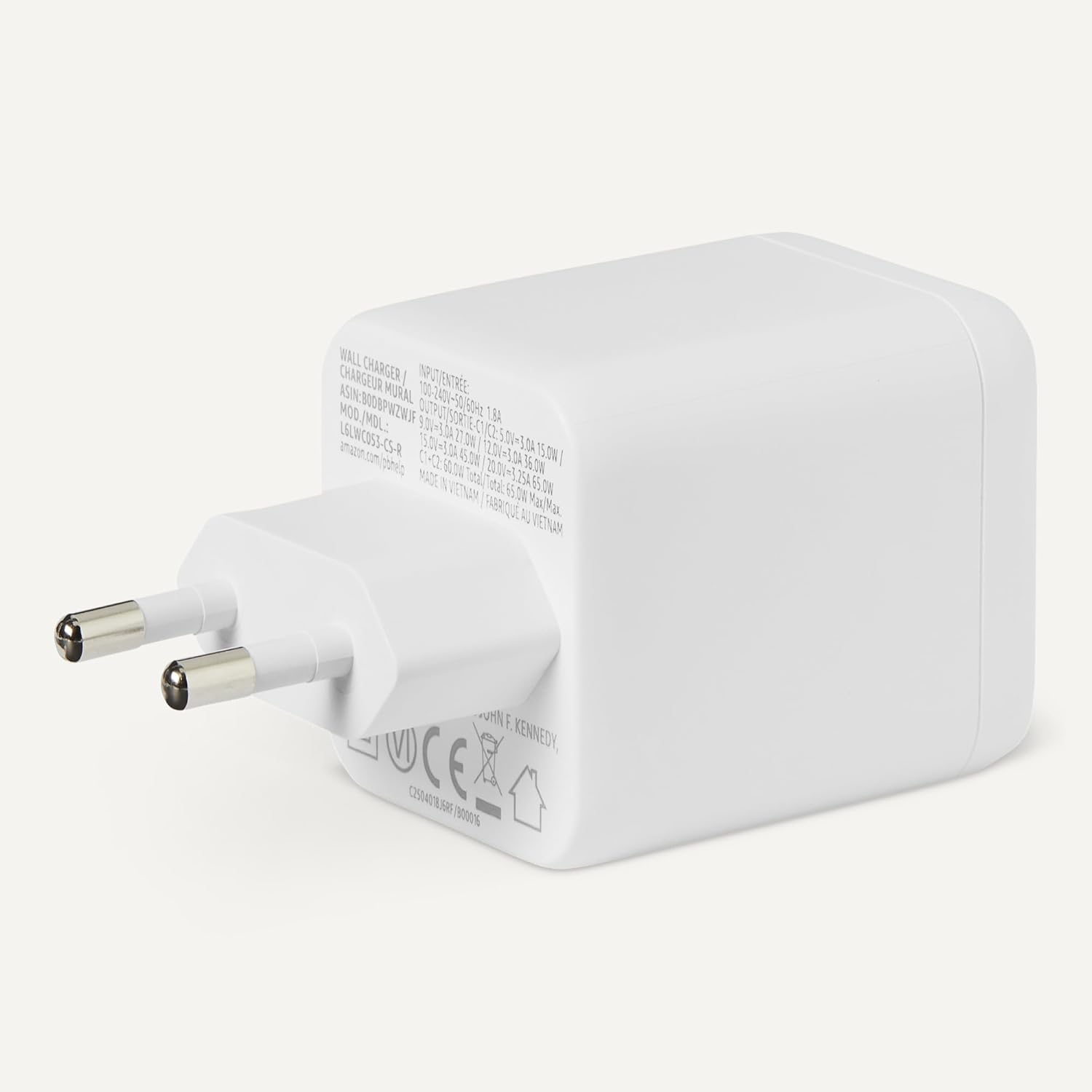 Thumbnail 3 de Amazon Basics Caricabatterie da Parete Nano GaN 65W