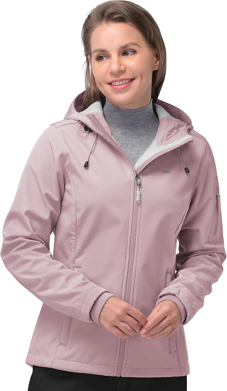 Detalle de 33,000ft Women's Softshell Jacket, 3-Layer Fleece Lining and Adjustable Hood