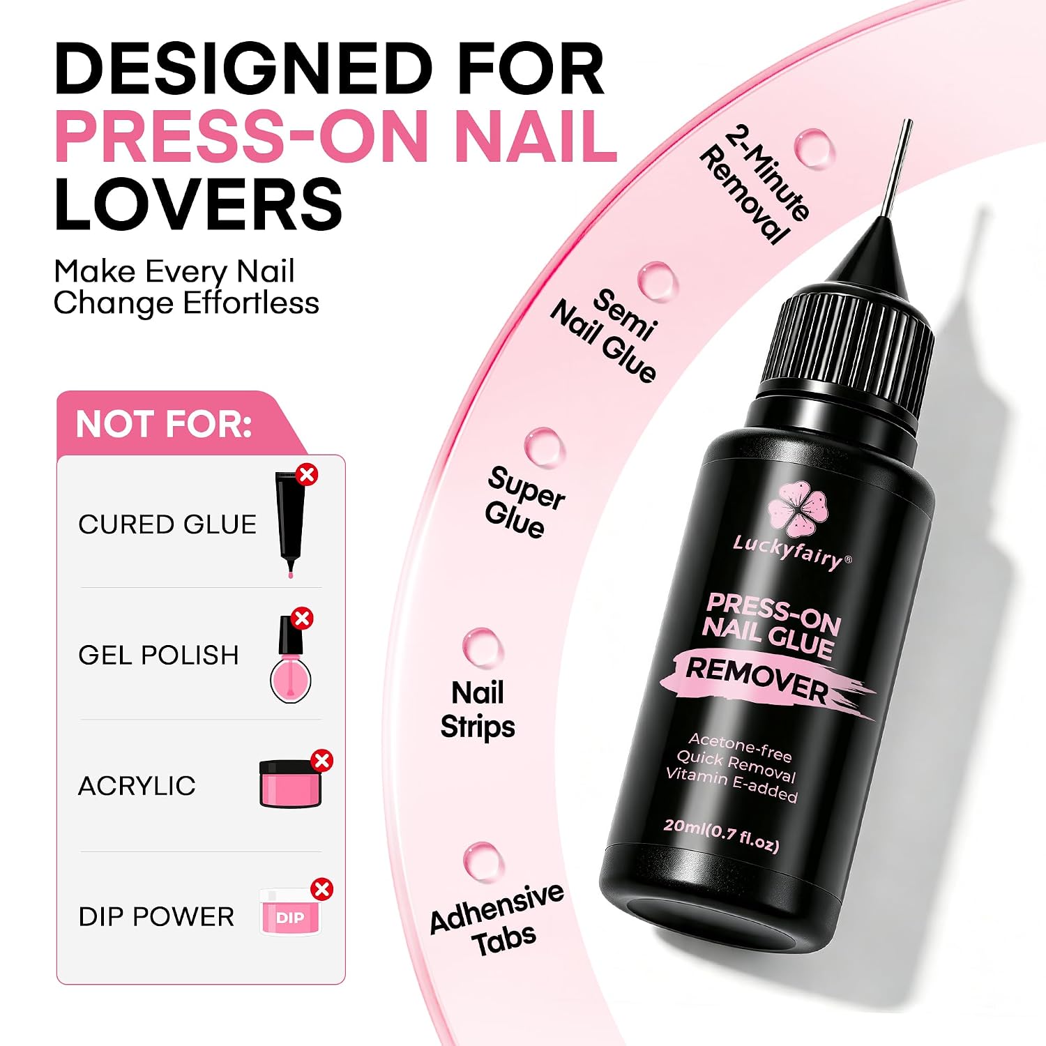 Detalle 1 de Luckyfairy Press-On Nail Glue Remover 20ml