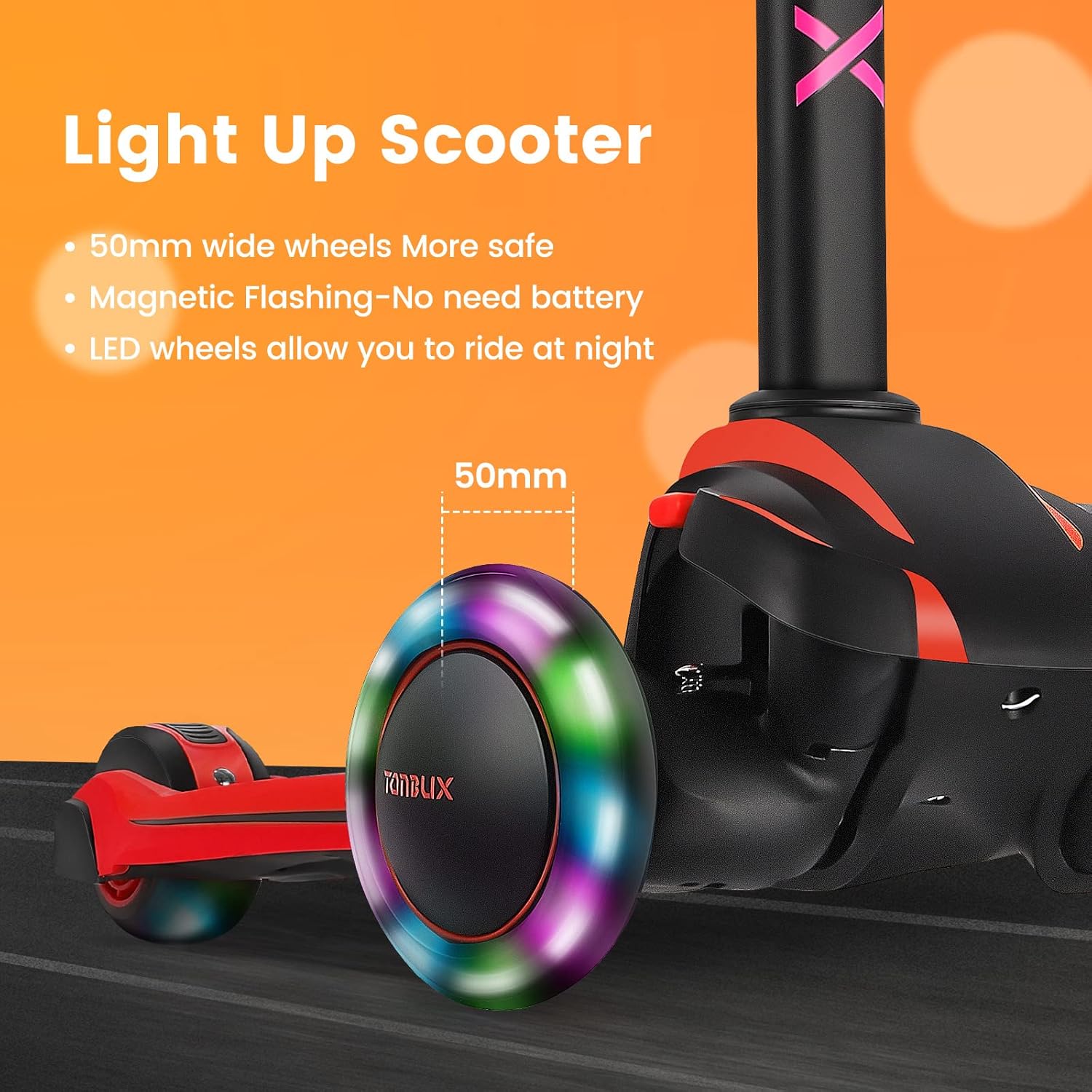 Thumbnail 2 de TONBUX Kids Scooter 3 Wheels, 4 Heights