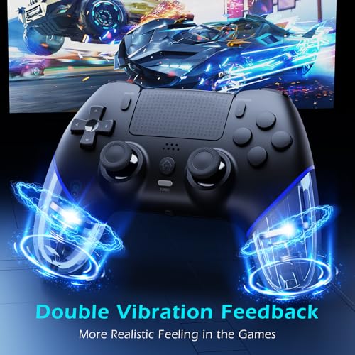 Detalle de CHEREEKI Mando para PS4: versión 2024 con Mapeo, joystick Hall y vibración Dual