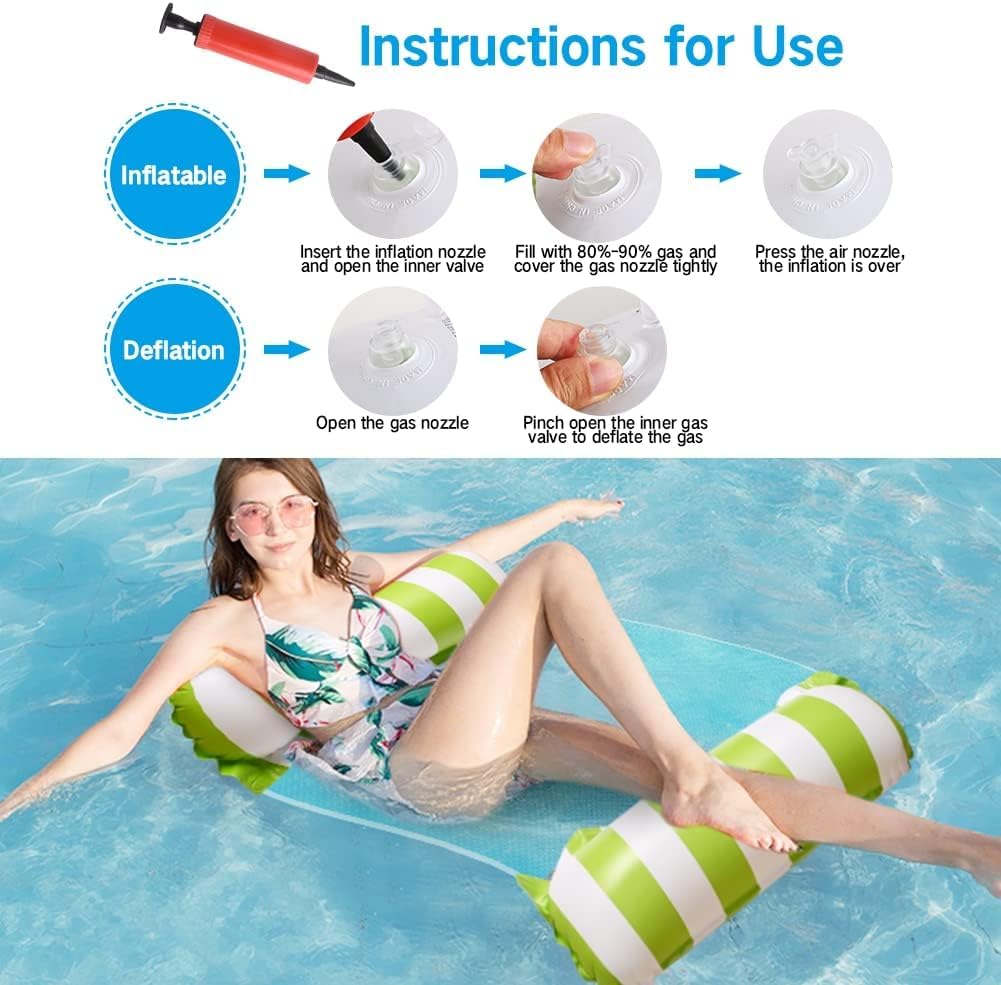 Detalle 2 de Inflatable Pool Floats Hammock 4-in-1: Portable Aqua Lounger for Adults