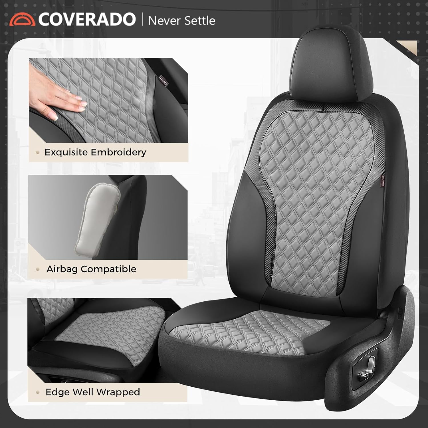 Detalle de Coverado Front Seat Covers, PU Leather