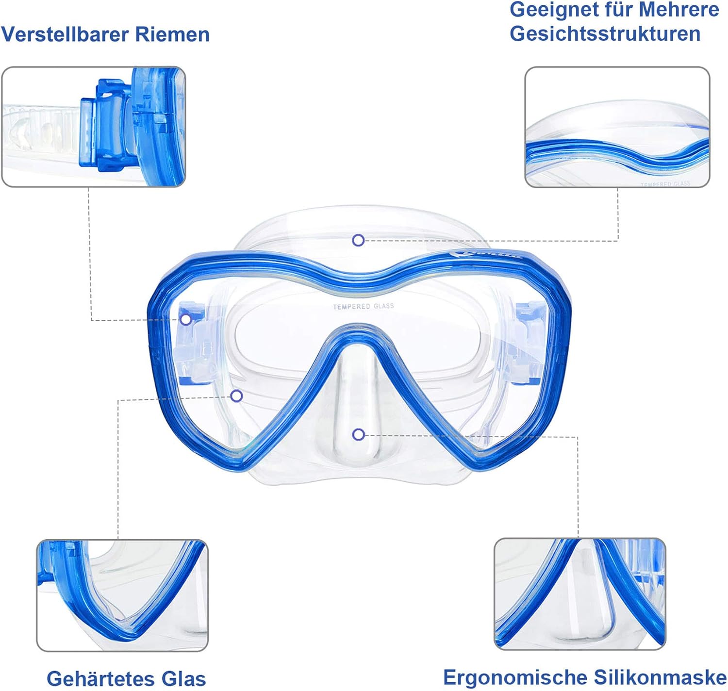 Detalle de Kinder-Schnorchelset Dry Schnorchelmaske