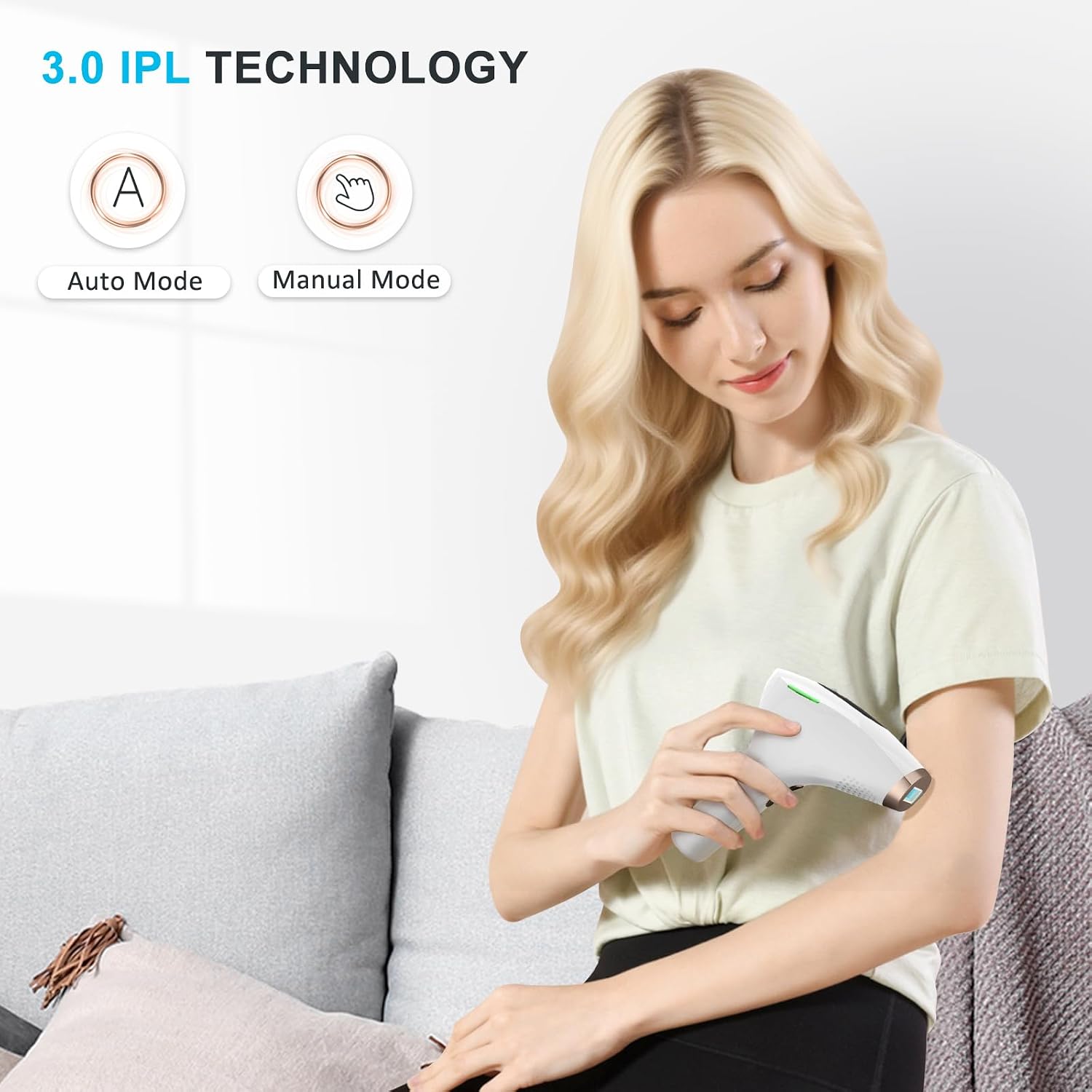 Detalle de IPL Hair Removal Device with 1200nm Range, 999,999 Flashes, and Dual Modes