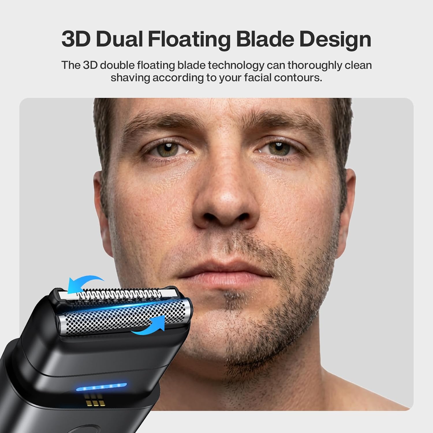 Thumbnail 2 de Shavers for Men Protable Foil Shaver with Double Floating Blade, UV Lamp and IPX7 Wet & Dry (USB-C)