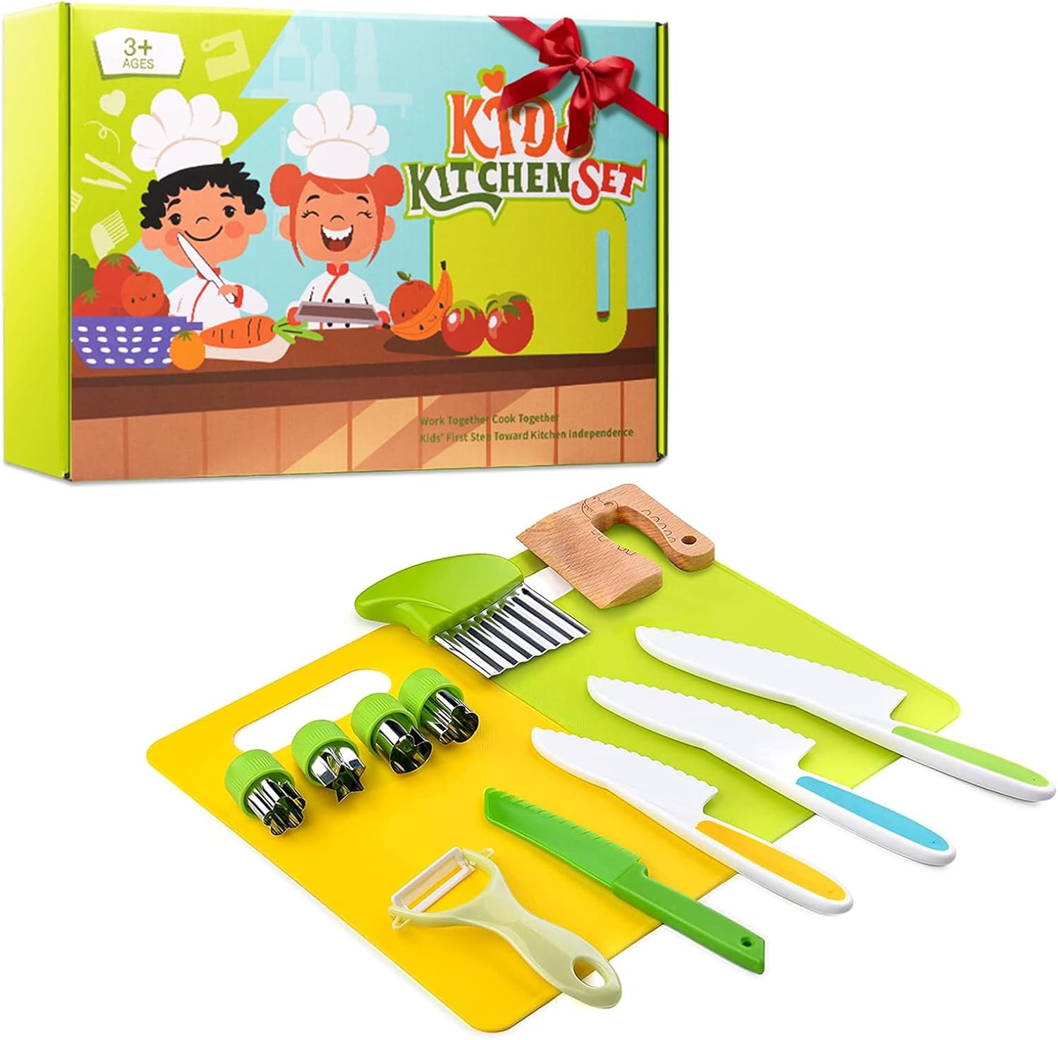 Detalle 2 de Yasterd 13-Piece Kids’ Cooking Set with Toddler Knives and Cutters