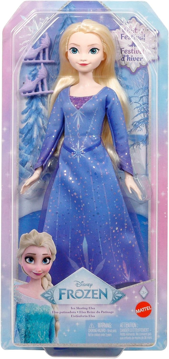 Thumbnail 5 de Mattel Disney Frozen Elsa bambola alla moda con abito da pattinaggio sul ghiaccio (JBG53), accessori e pattini rimovibili