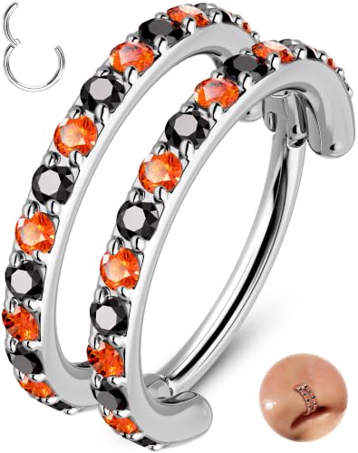 Detalle de OUFER Body Piercing: Aro nasal 20G 6–8 mm en acero 316L, cierre clic