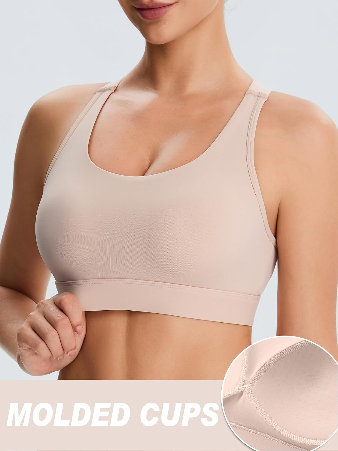 Thumbnail 1 de BYAWAY High Impact Sports Bra for Women with Moulded Cups and Adjustable Straps