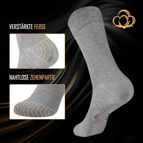 Detalle de Effeet Socken Herren – 6 Paar Business Socken aus atmungsaktiver Baumwolle, Geschenkbox