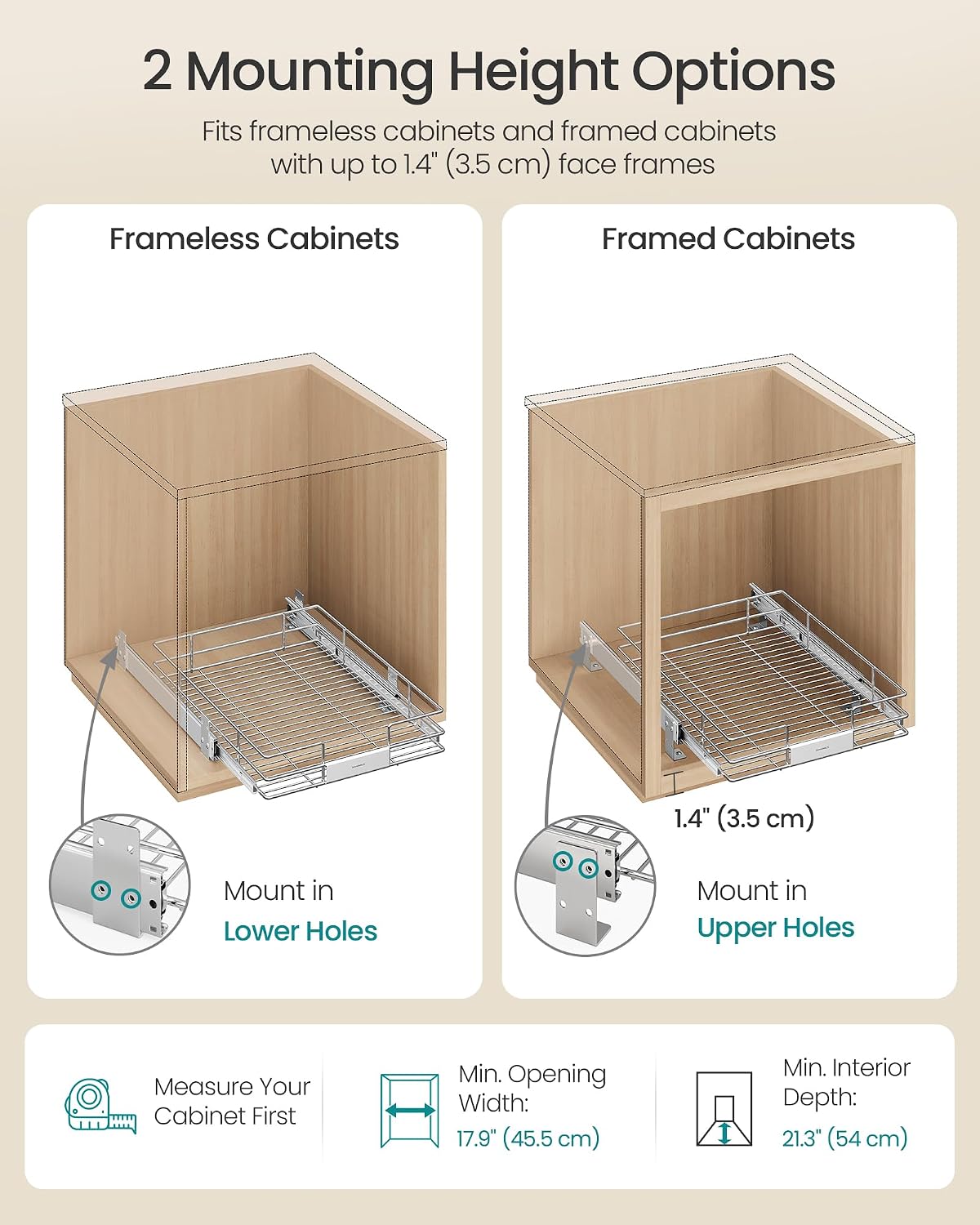 Detalle de SONGMICS Pull-Out Cabinet Organizer UKCS317