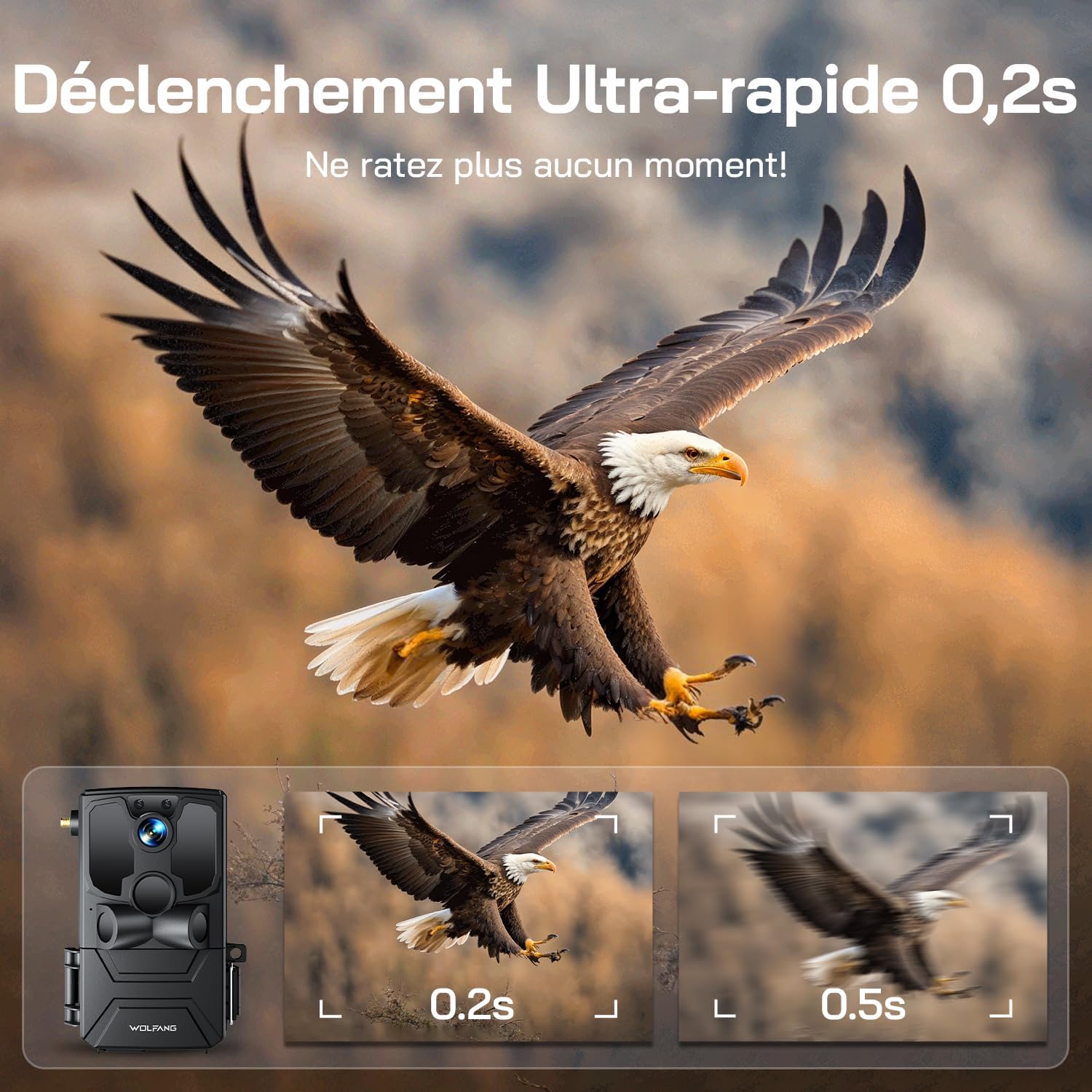 Thumbnail 5 de WOLFANG WT04 4G-wildcamera op zonne-energie, met 2,5K-livebeeld en IP66