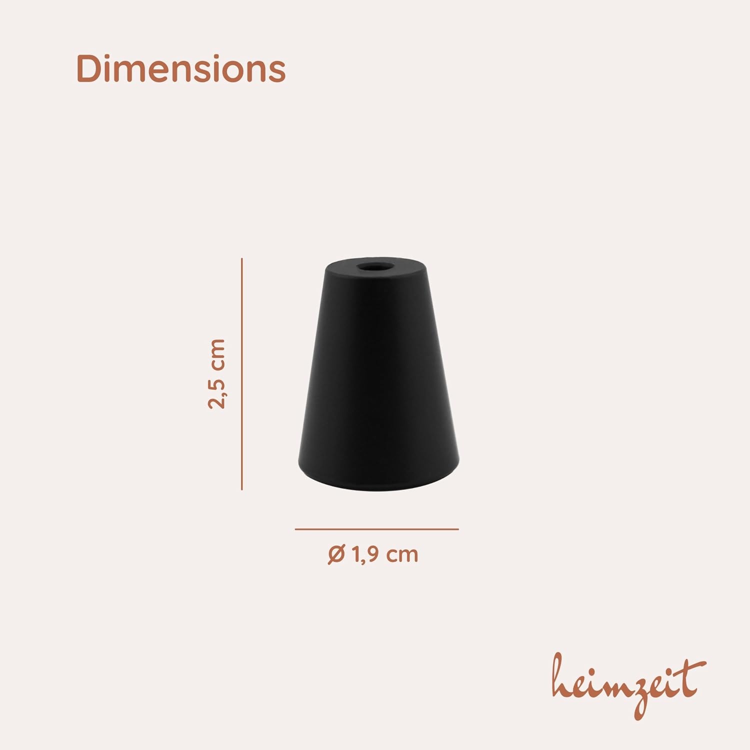 Thumbnail 1 de heimzeit Cone Cabinet Knobs, 8-Piece Black Aluminium Set with Screws