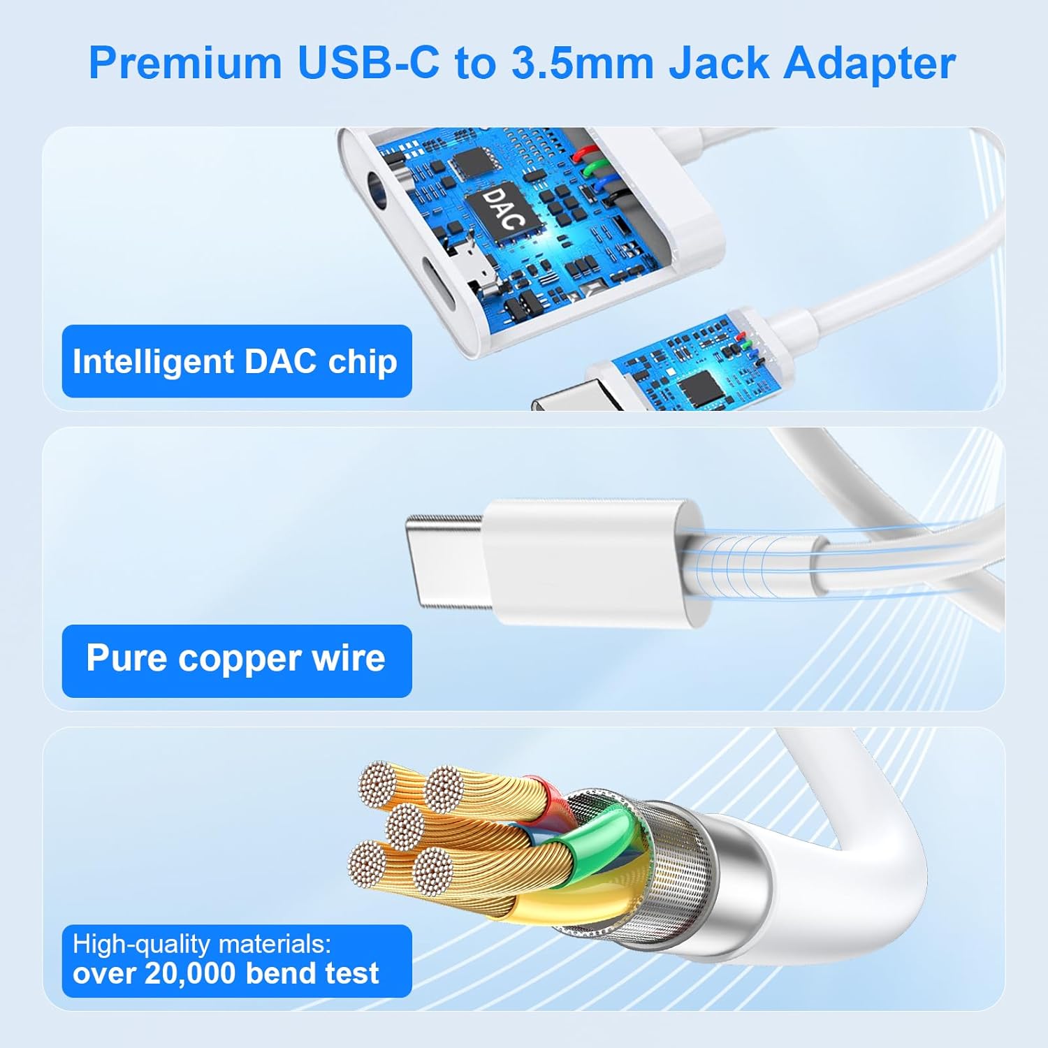 Thumbnail 4 de Dalimee USB-C to 3.5mm Jack 2-in-1 Aux & USB-C Charging Adapter