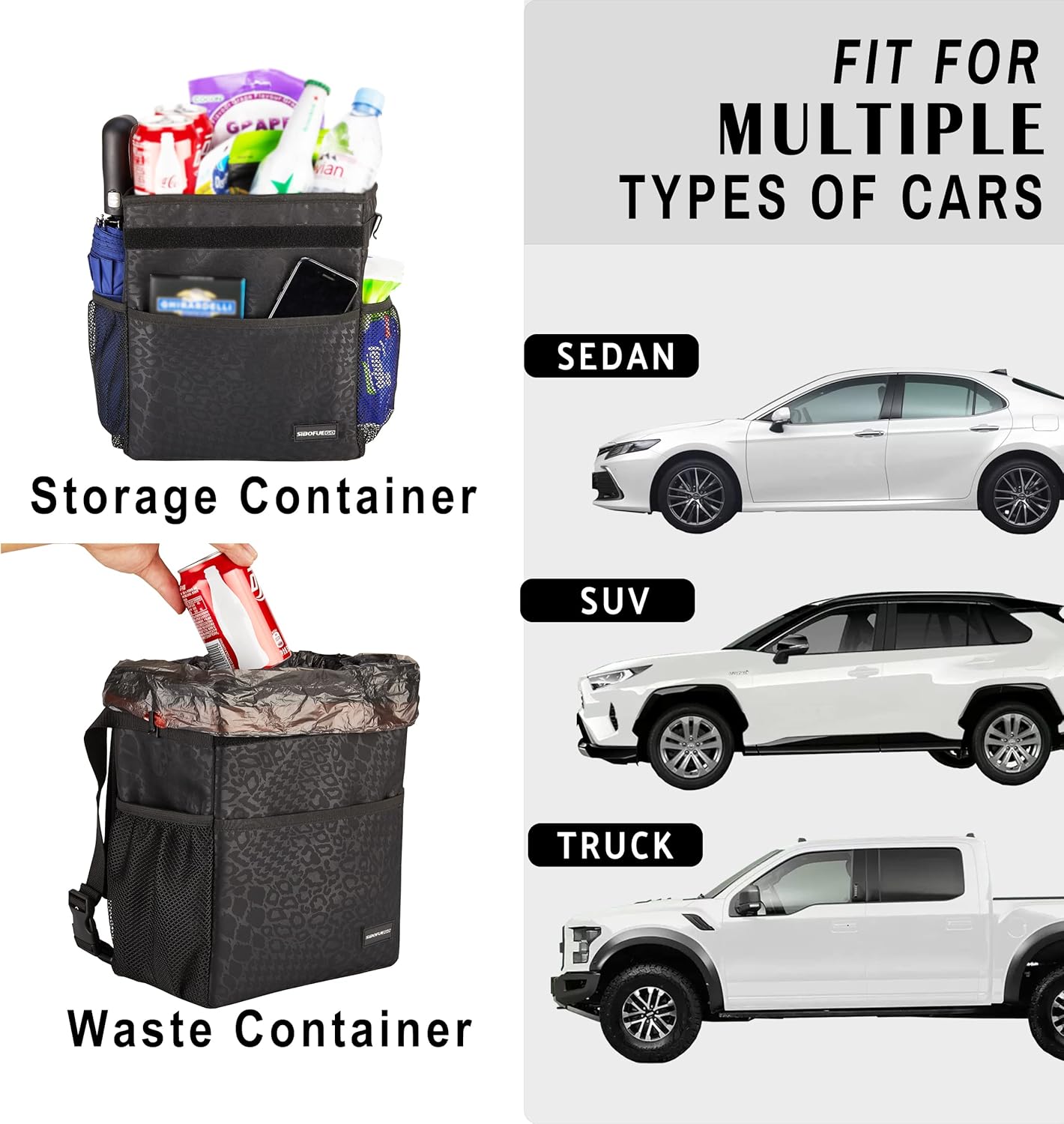 Thumbnail 3 de SIBOFUEGO Cute Car Trash Can 2 Gallons