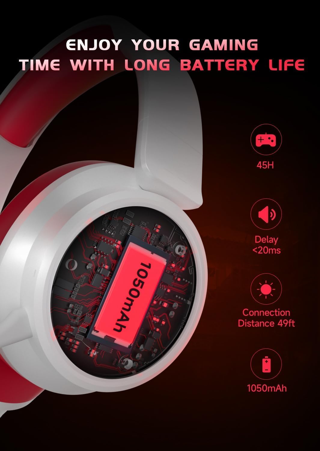 Thumbnail 3 de Captain 200 Wireless Gaming Headset: 50mm Drivers, 45+ Hours Battery, 2.4GHz for Xbox/PlayStation & PC