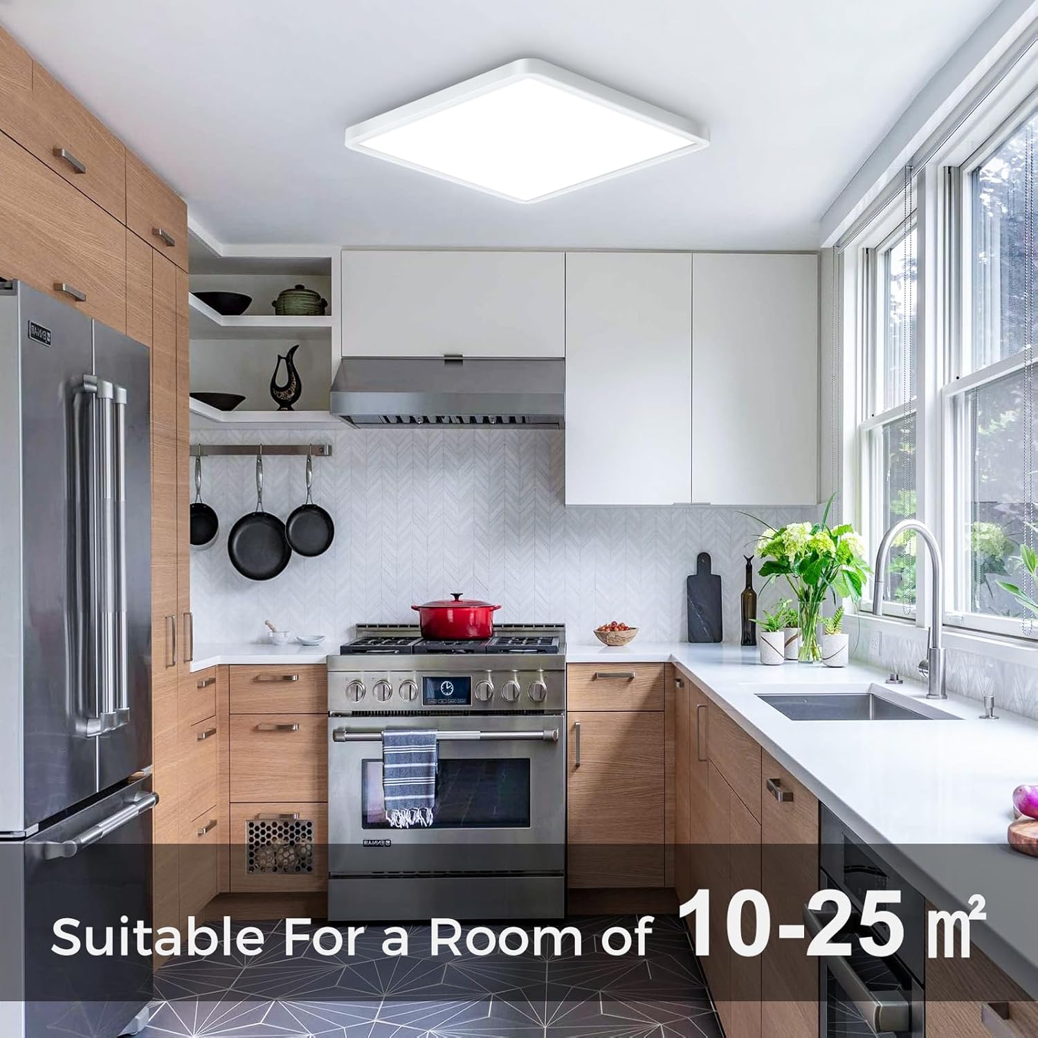 Thumbnail 6 de slochi 2Pack LED Ceiling Light (IP54) 3 colour temperatures 3000K/4000K/6500K, slim square bathroom & utility light