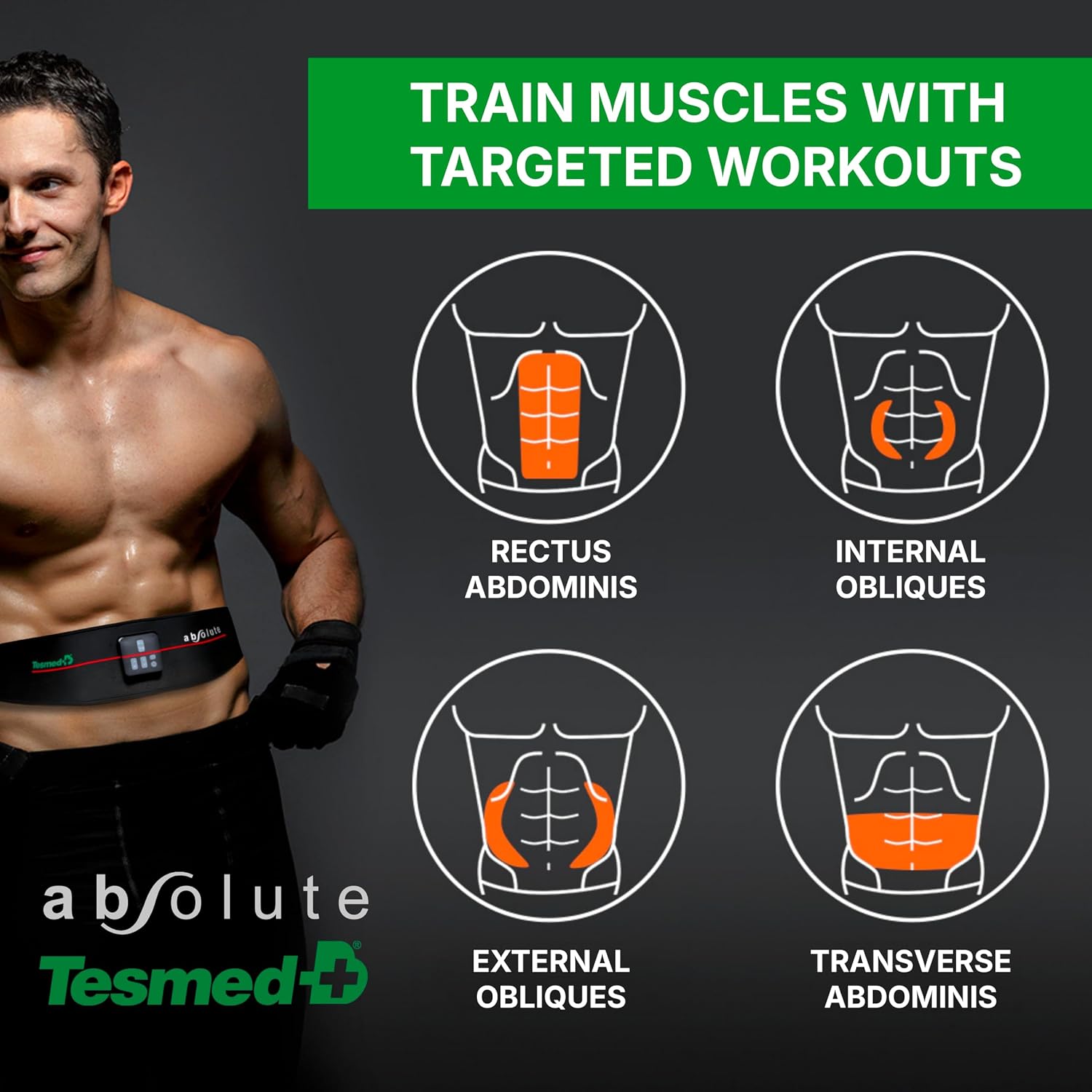 Thumbnail 2 de TESMED Absolute EMS Abs Trainer: Wireless Abdominal Stimulator with 99 Intensity Levels