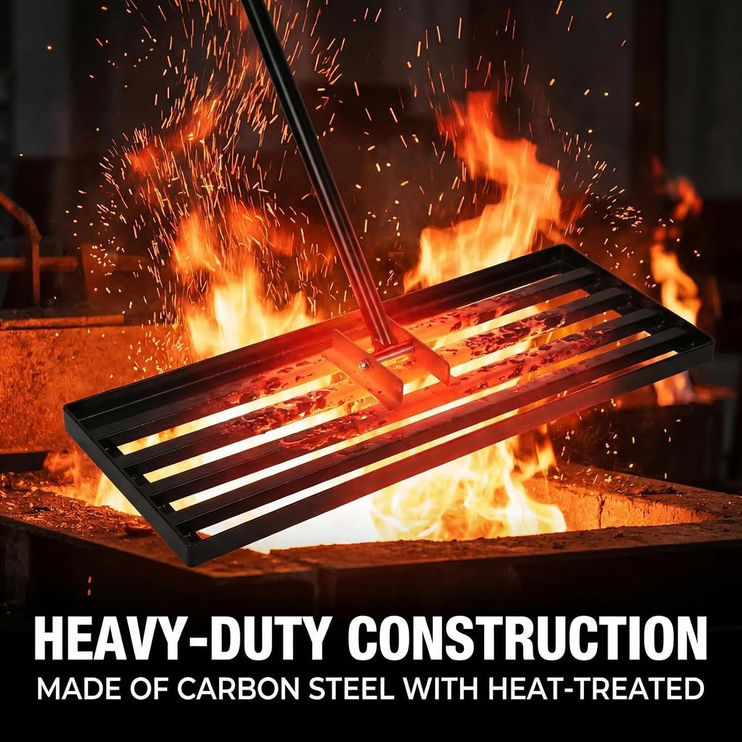 Thumbnail 2 de Fuuwuu Lawn Levelling Rake – heavy-duty 76cm metal leveller with 200cm ergonomic long handle