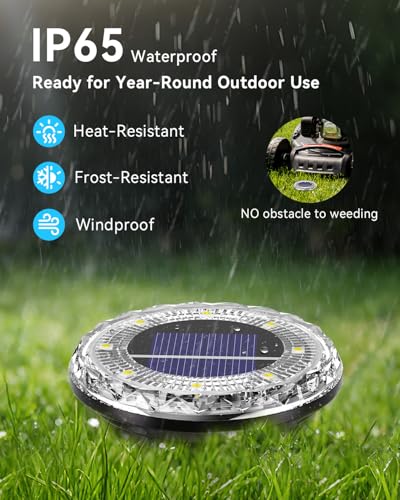 Detalle de ArsMotin Luci Solari da Giardino da Incasso, 8 LED 3000K, 12 pezzi IP65 per esterni
