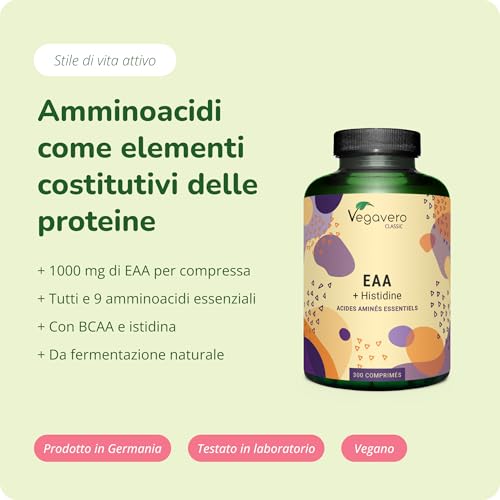 Thumbnail 1 de EAA Aminoacidi Essenziali Vegani Vegavero 300 Compresse – Fermentati, Senza Additivi