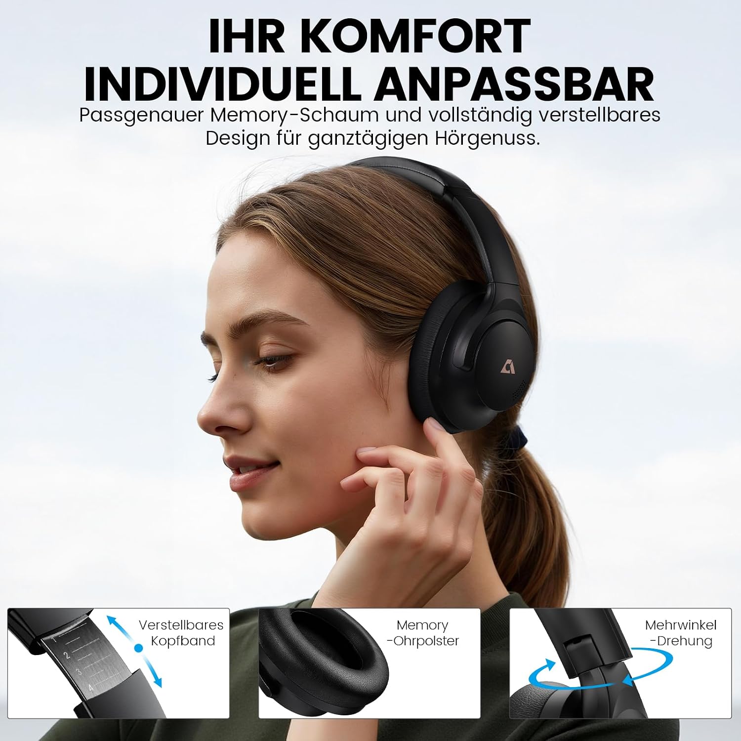 Thumbnail 6 de 1Mii Y8+ Hybrid ANC Over‑Ear Kopfhörer – LDAC, 100 Std. Akku, App‑EQ, Bluetooth 6.0, faltbar