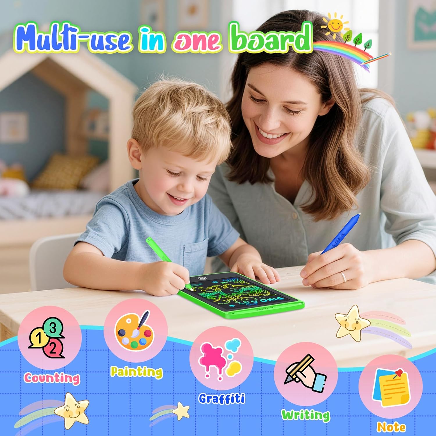 Detalle 2 de Party Bag Fillers for Kids: 12-Pack 6.5 Inch LCD Drawing Tablets – Durable, Mess-Free Fun for 3–8 Year Olds