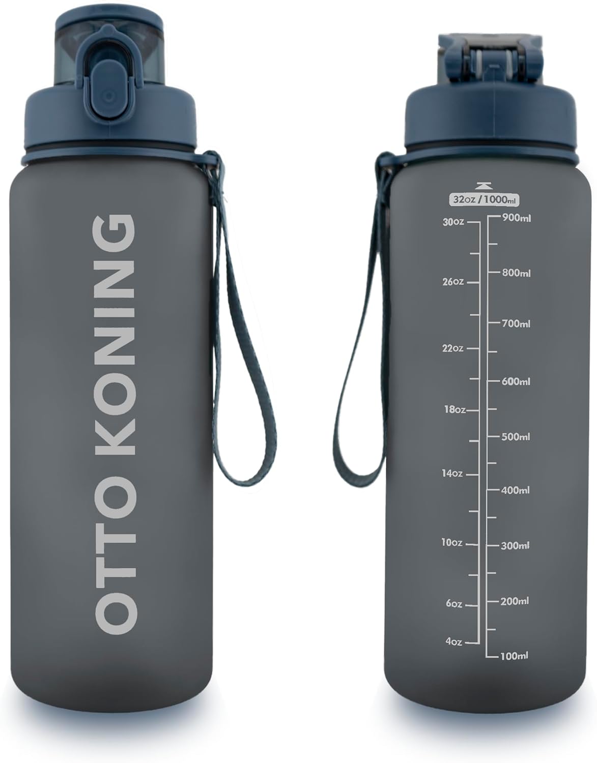 Detalle de Otto Koning Borraccia 1 Litro – Borraccia Palestra Antigoccia, BPA Free, Apertura con Pulsante e Spazzola Inclusa