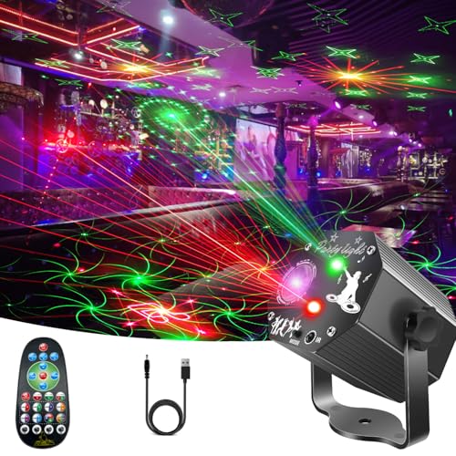 Detalle de Boule Disco LED WINSAFE 72 motifs de projection – Projecteur de soirée RGB avec télécommande et commande vocale