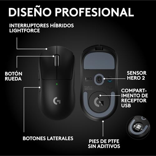 Detalle 2 de Logitech G Pro X Superlight 2 SE: ratón inalámbrico para gaming ultraligero y preciso