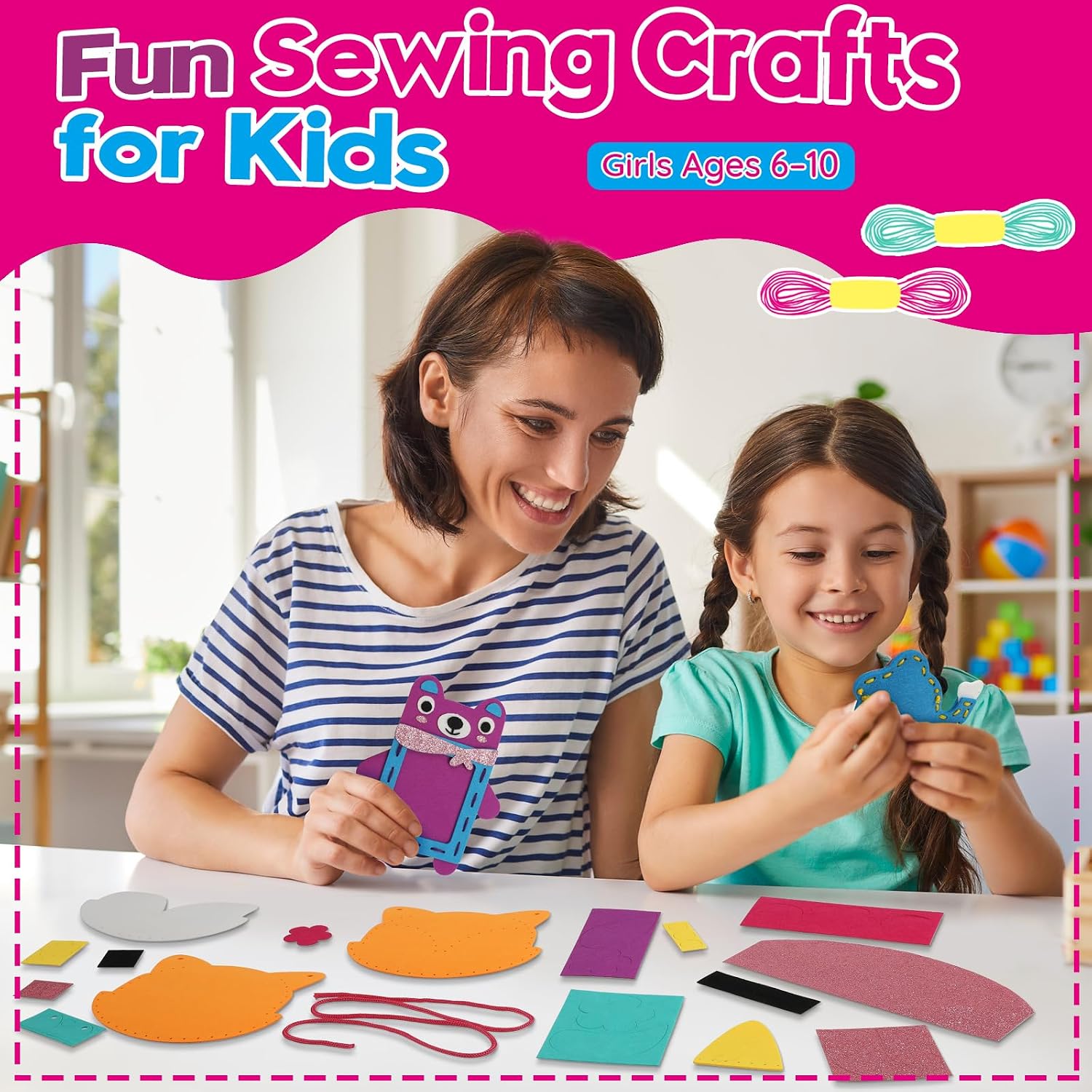 Thumbnail 1 de Sewing Craft Kit for Girls 7‑Project Set 🎨