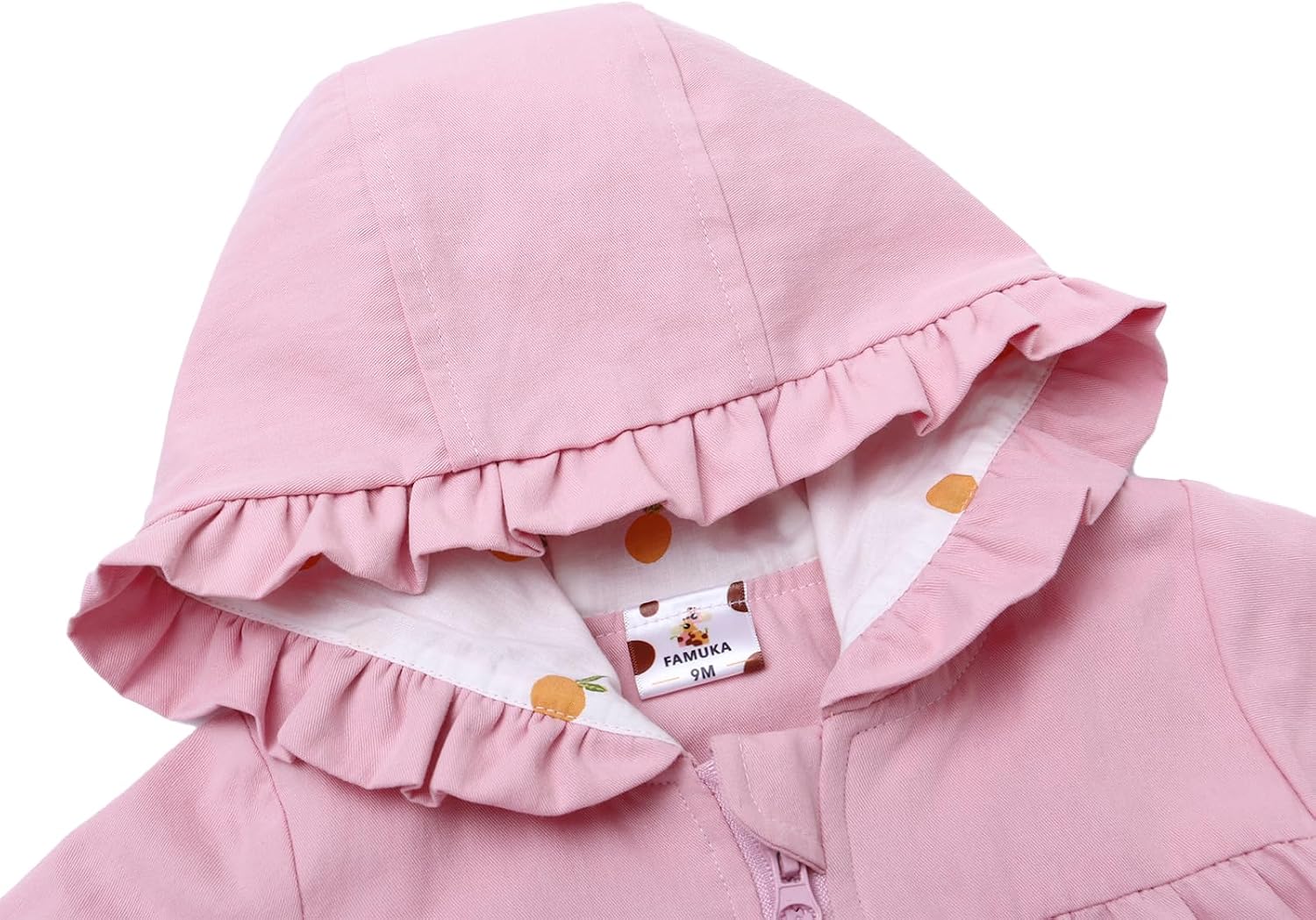 Detalle de famuka Toddler Girls Hooded Jacket: Cotton Windbreaker for Spring to Winter