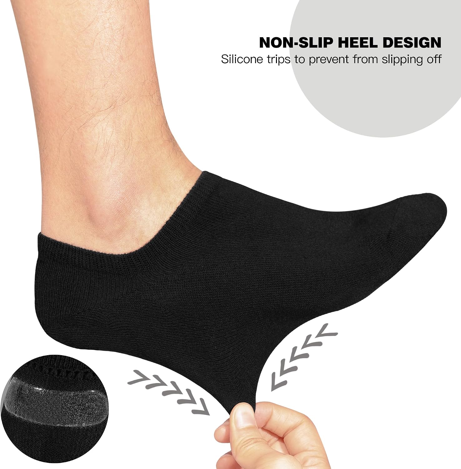 Detalle de YOJOOM Sneaker Socken Herren mit rutschfesten Silikon-Greifern (39–42 / 43–46)